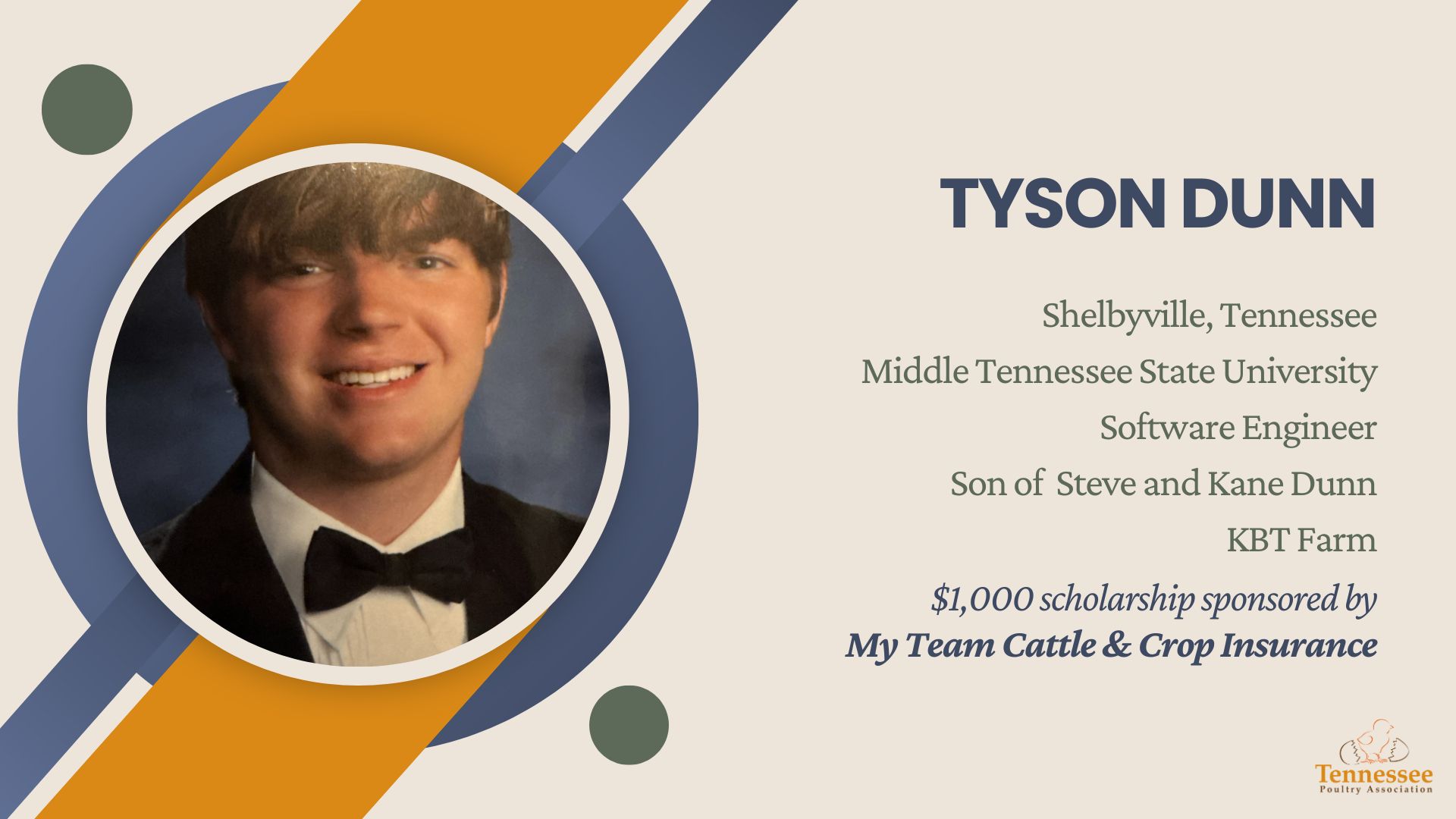 Tyson Dunn 2025 Scholarship Recipient