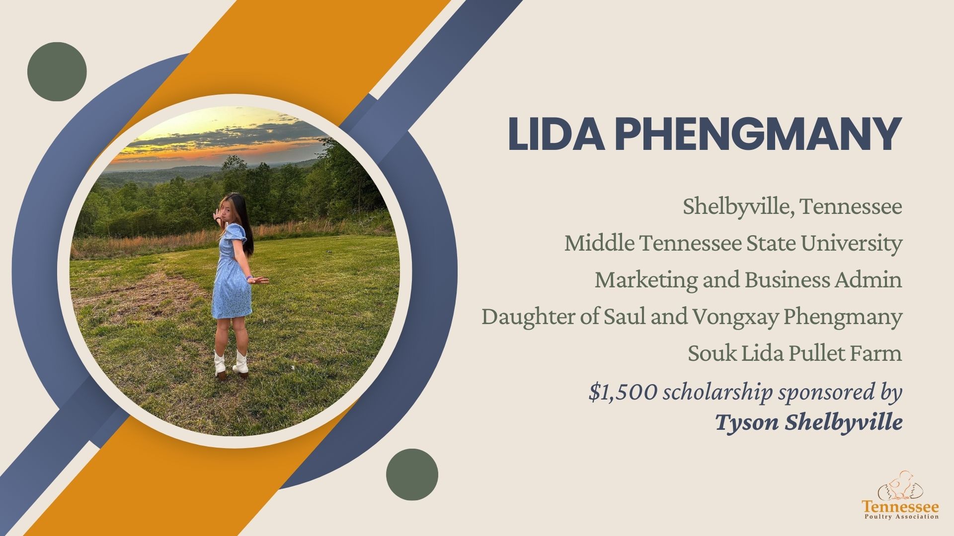 Lida Phengmany 2025 Scholarship Recipient