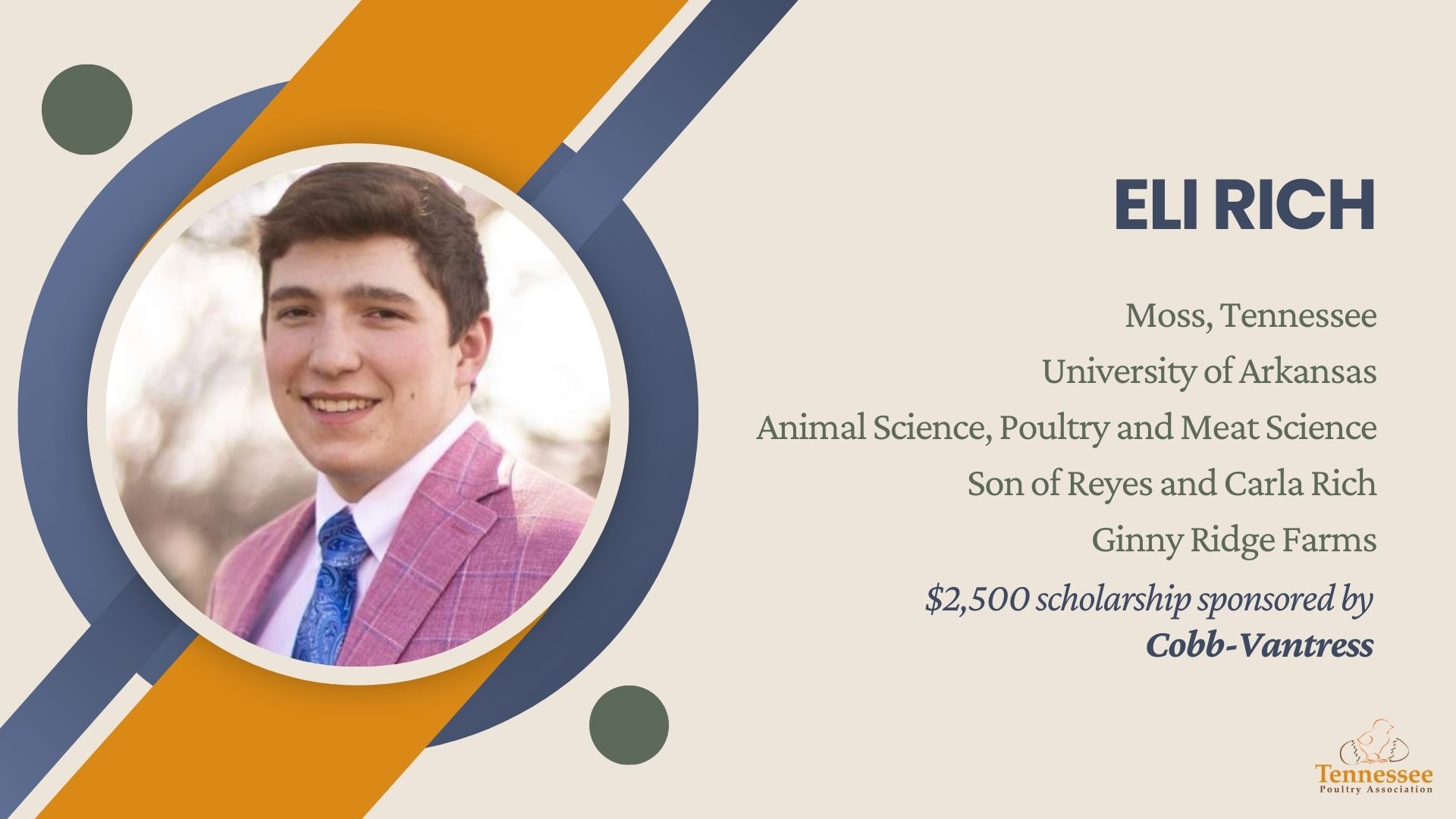 Eli Rich 2025 Scholarship Recipient