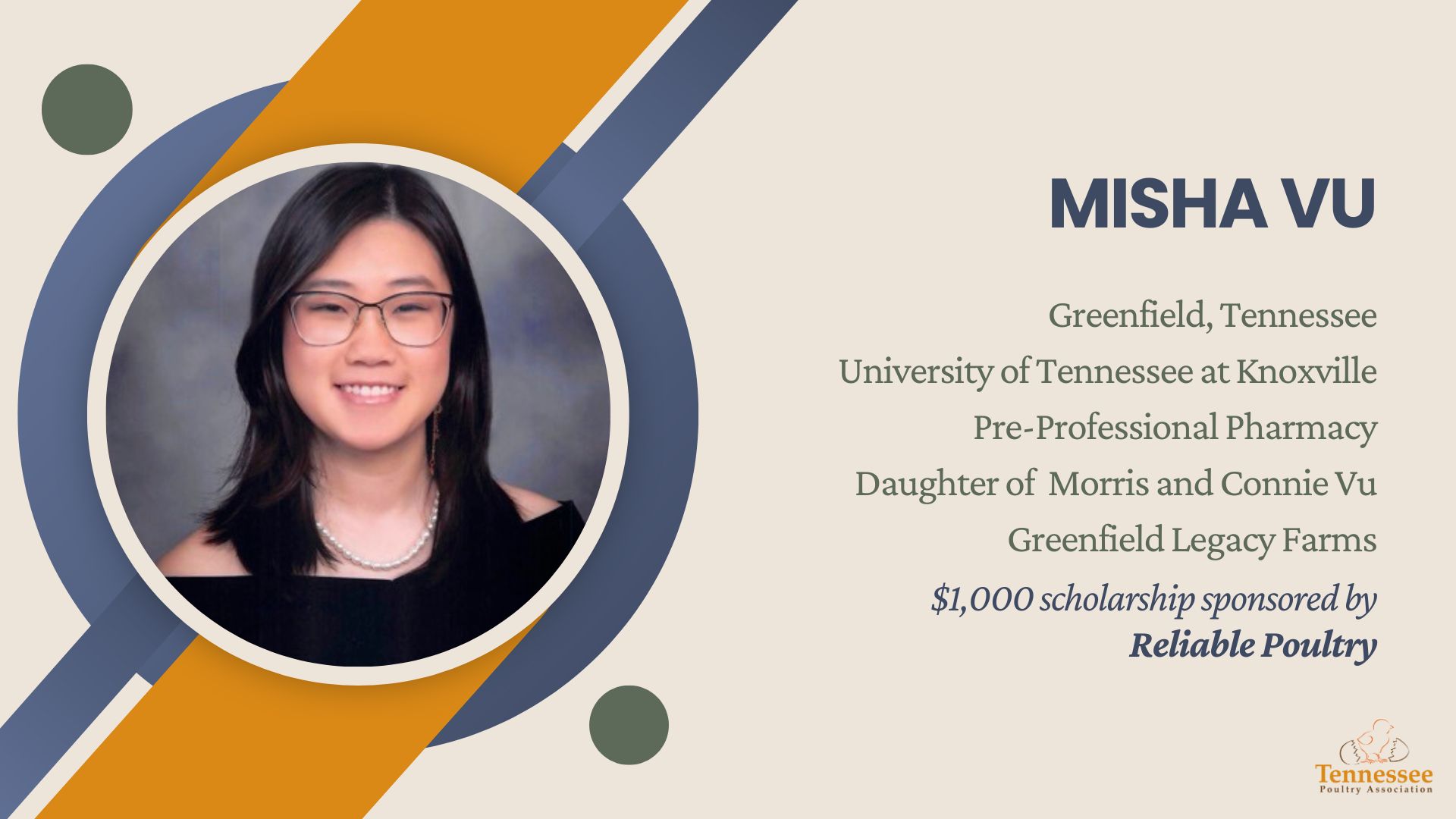 Misha Vu 2025 Scholarship Recipient
