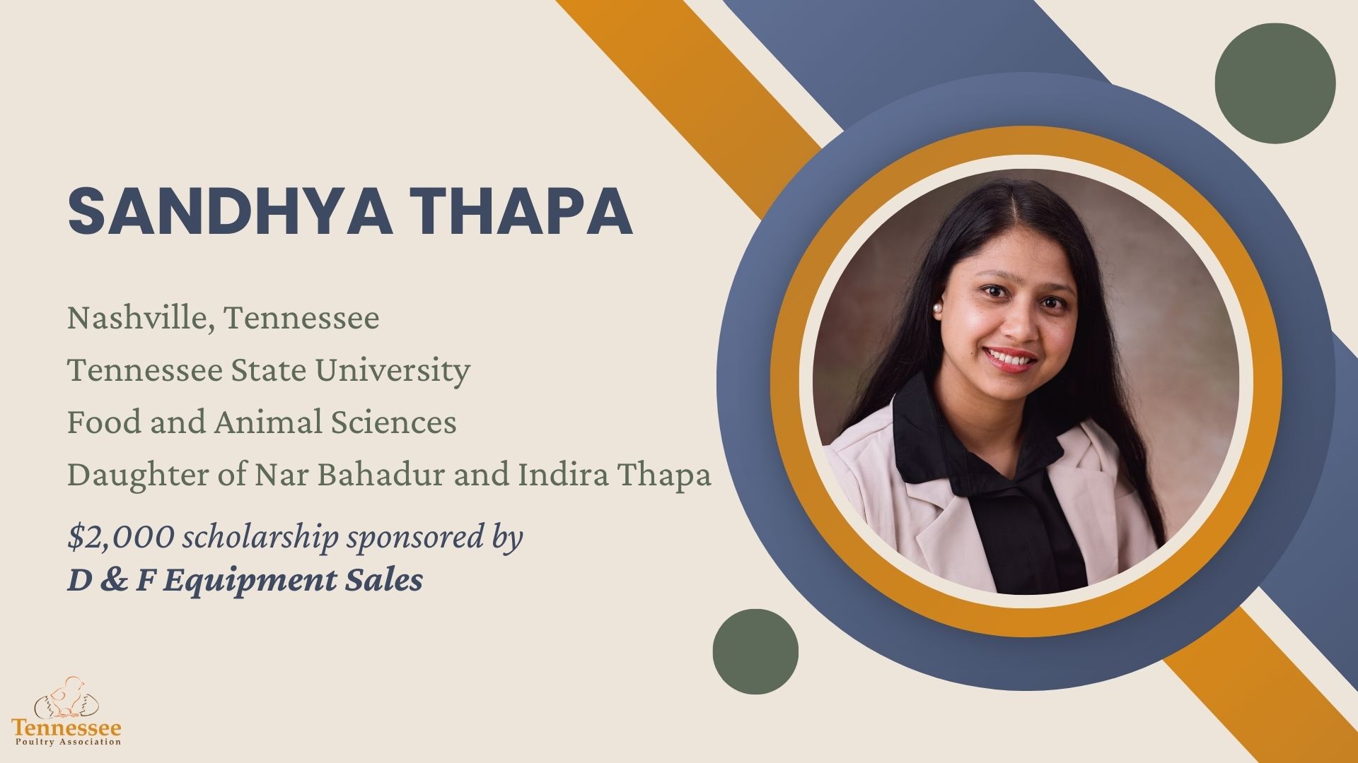 Sandhya Thapa 2025 Scholarship Recipient
