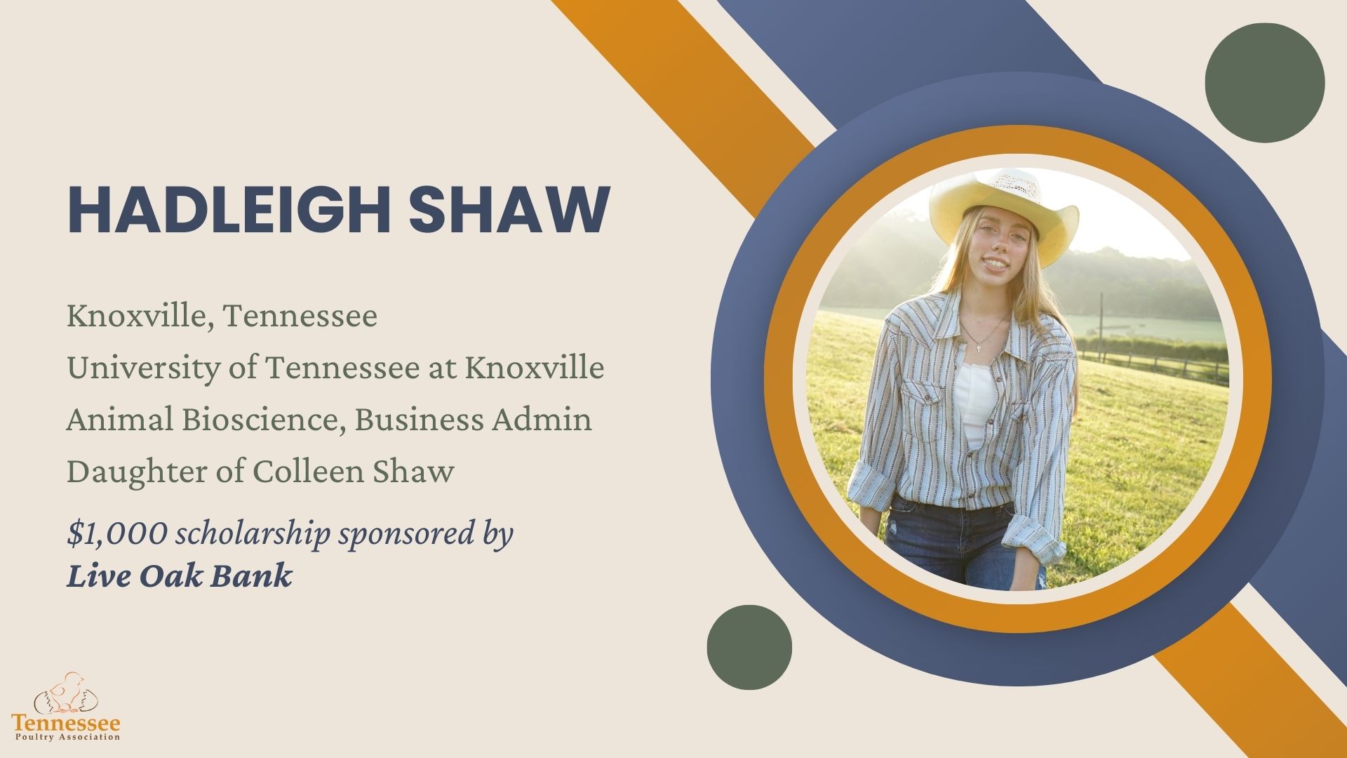 Hadleigh Shaw 2025 Scholarship Recipient