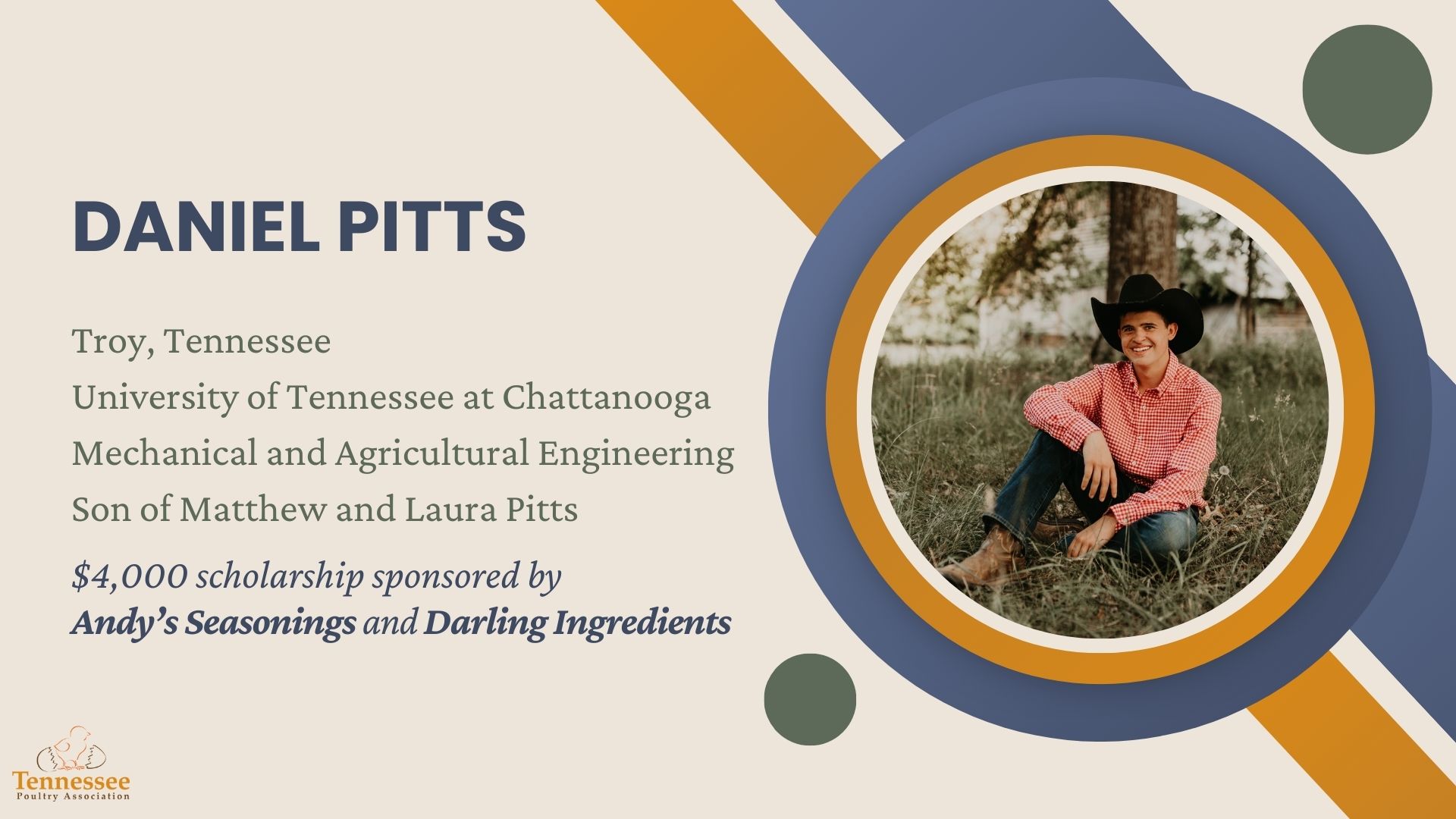 Daniel Pitts 2025 Scholarship Recipient